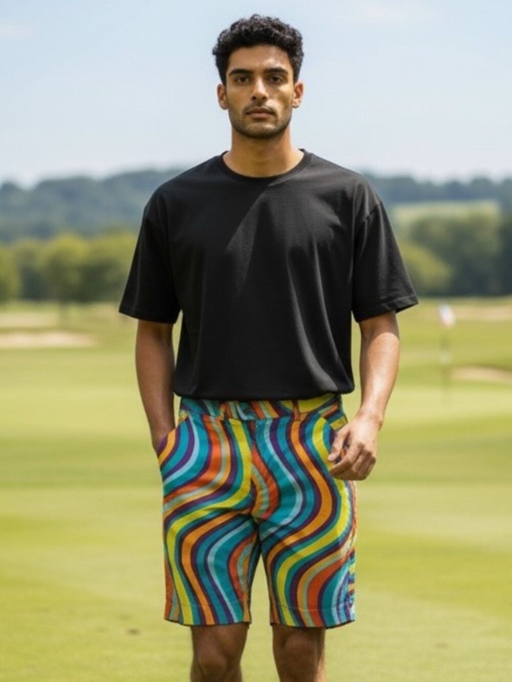 Loudmouth LM Mens Heritage Shorts 32 Multi Mojo Splash Golf